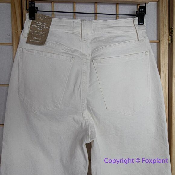 NEW Madewell The Perfect Vintage Wide-Leg Crop Jean Tile White, 27 - Picture 8 of 14
